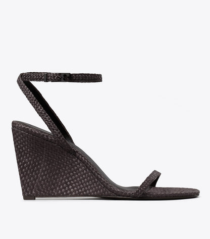 Tory Burch Gigi Raffia Wedge - Cocoa