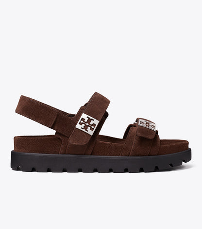 Tory Burch Mellow Sport Sandal - Dark Cocoa / Perfect Black / Silver