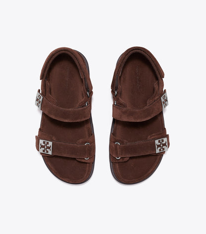 Tory Burch Mellow Sport Sandal - Dark Cocoa / Perfect Black / Silver