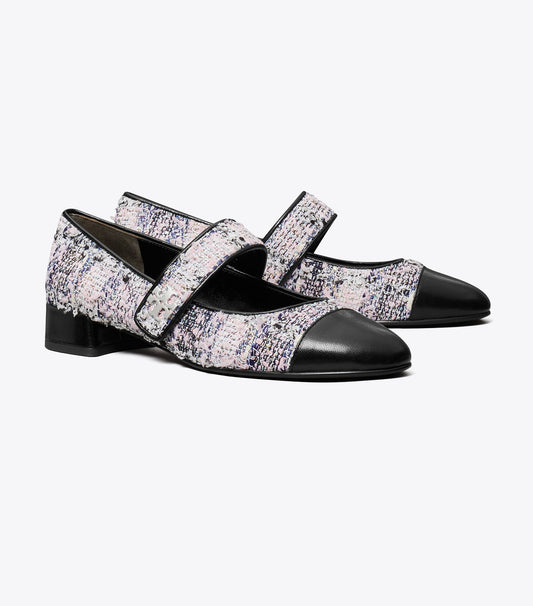 Tory Burch Cap-Toe Mary Jane - Pink / Black Multi