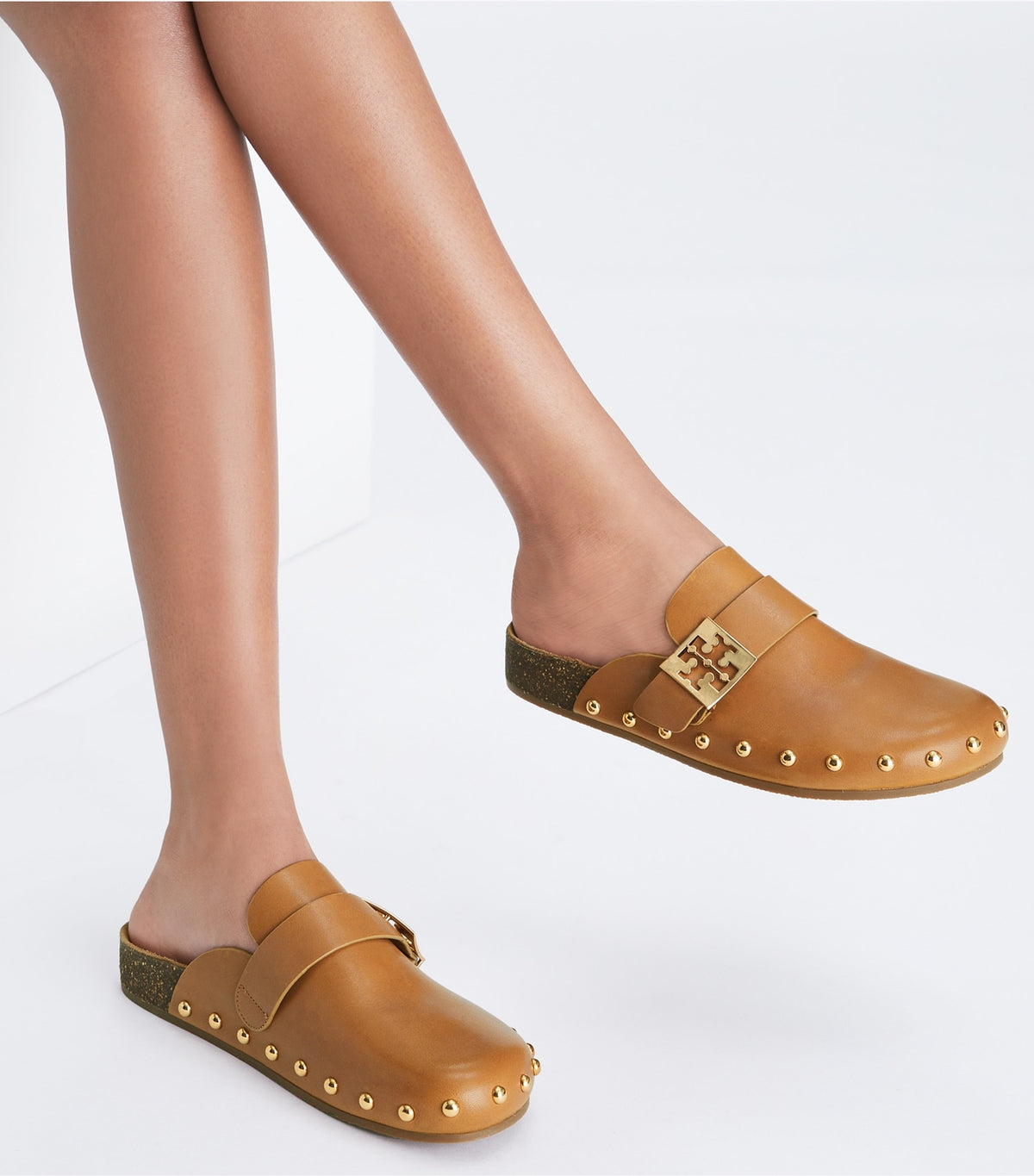 Tory Burch Mellow Studded Mule - Caramel Corn / Gold