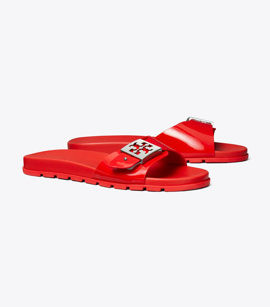 Tory Burch Mellow Slide - Lipstick Red / Silver