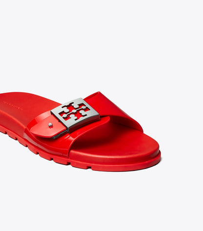 Tory Burch Mellow Slide - Lipstick Red / Silver