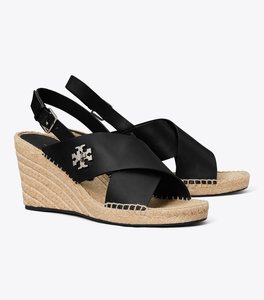 Tory Burch Turnlock Wedge Espadrille - Perfect Black
