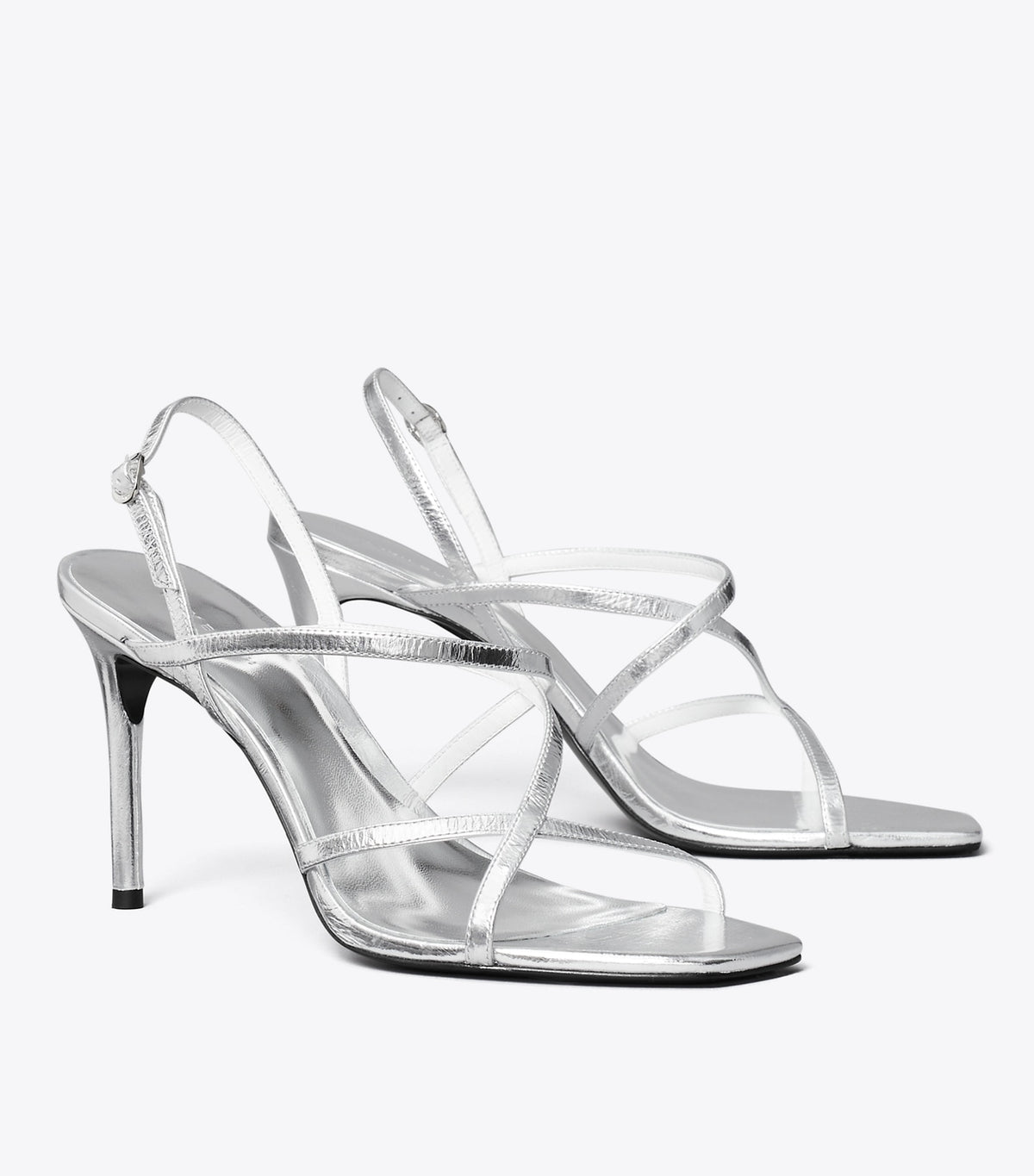 Tory Burch Multi-Strap Heeled Sandal - Silver