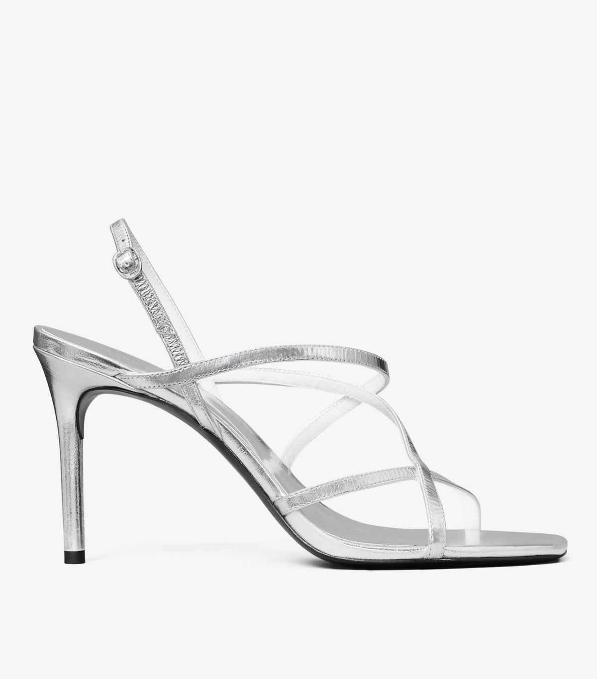 Tory Burch Multi-Strap Heeled Sandal - Silver