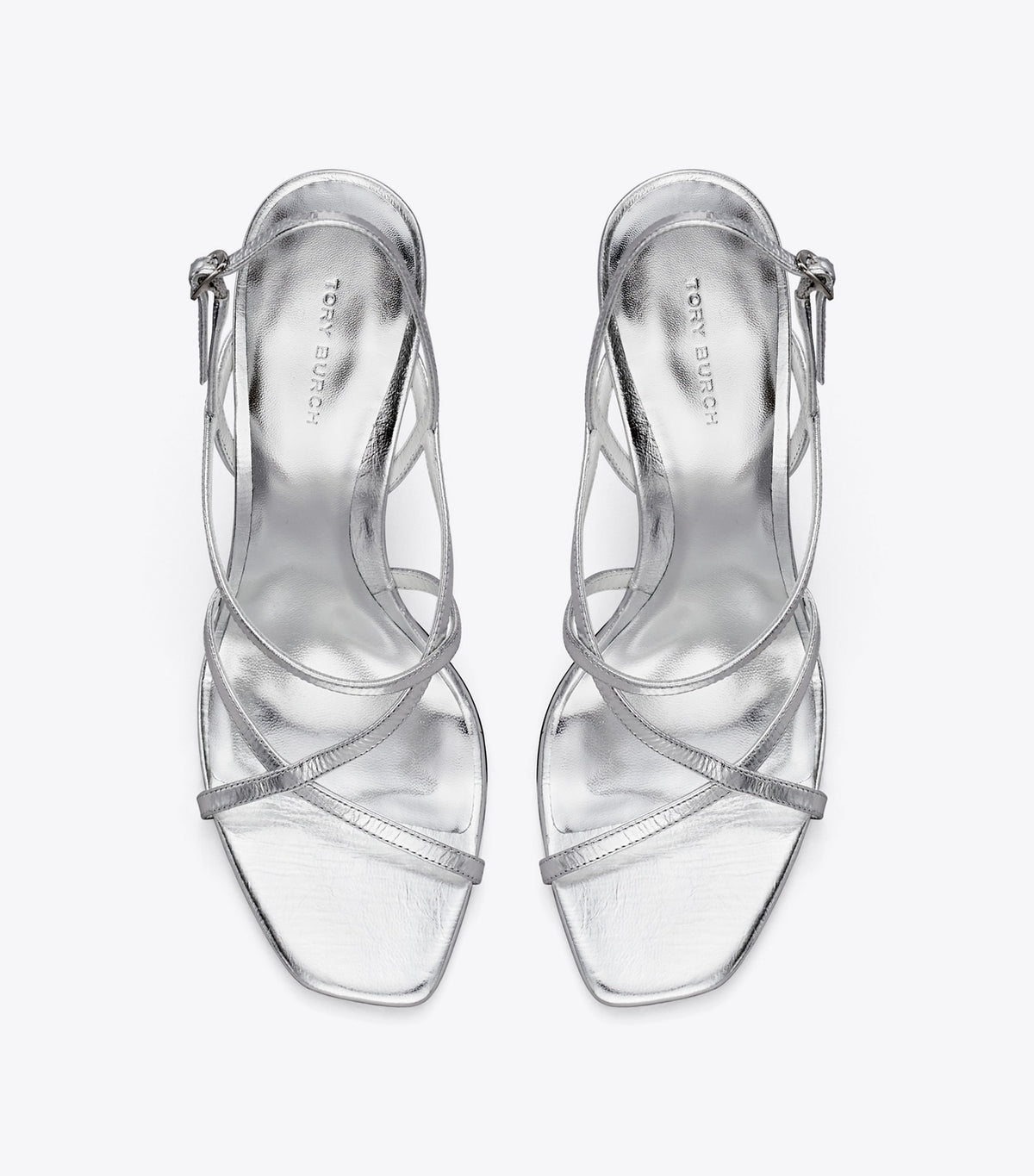 Tory Burch Multi-Strap Heeled Sandal - Silver