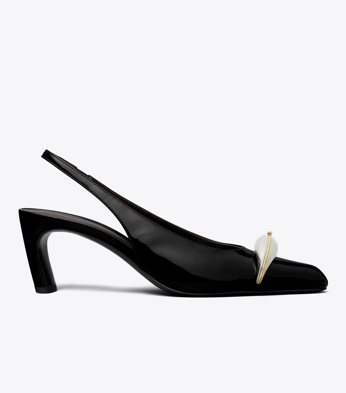 Tory Burch Pierced Slingback Heel - Perfect Black / Silver