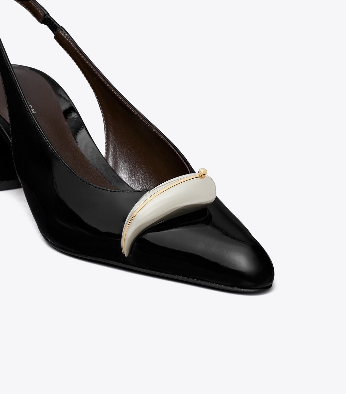 Tory Burch Pierced Slingback Heel - Perfect Black / Silver