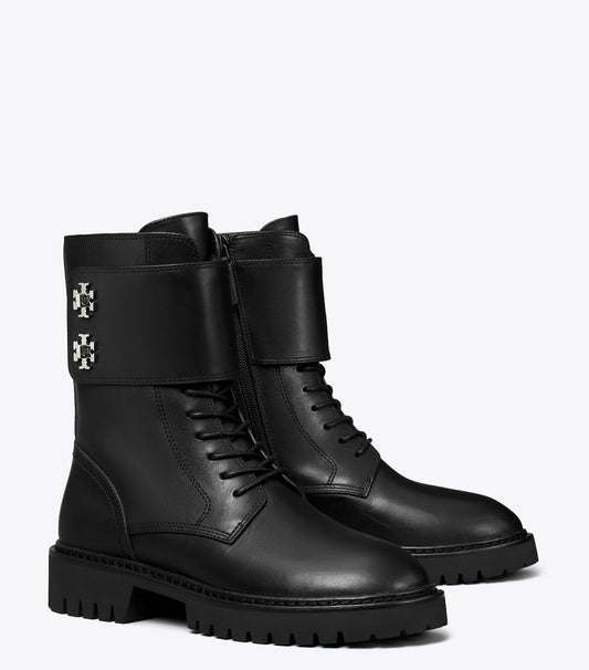 Tory Burch Turnlock Lug Boot - Perfect Black