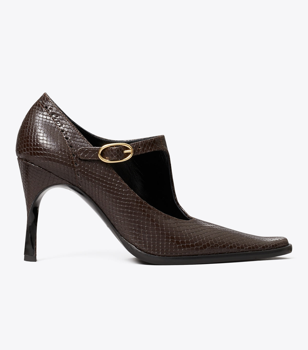 Tory Burch Twisted Heel Monk Strap - Chocolate