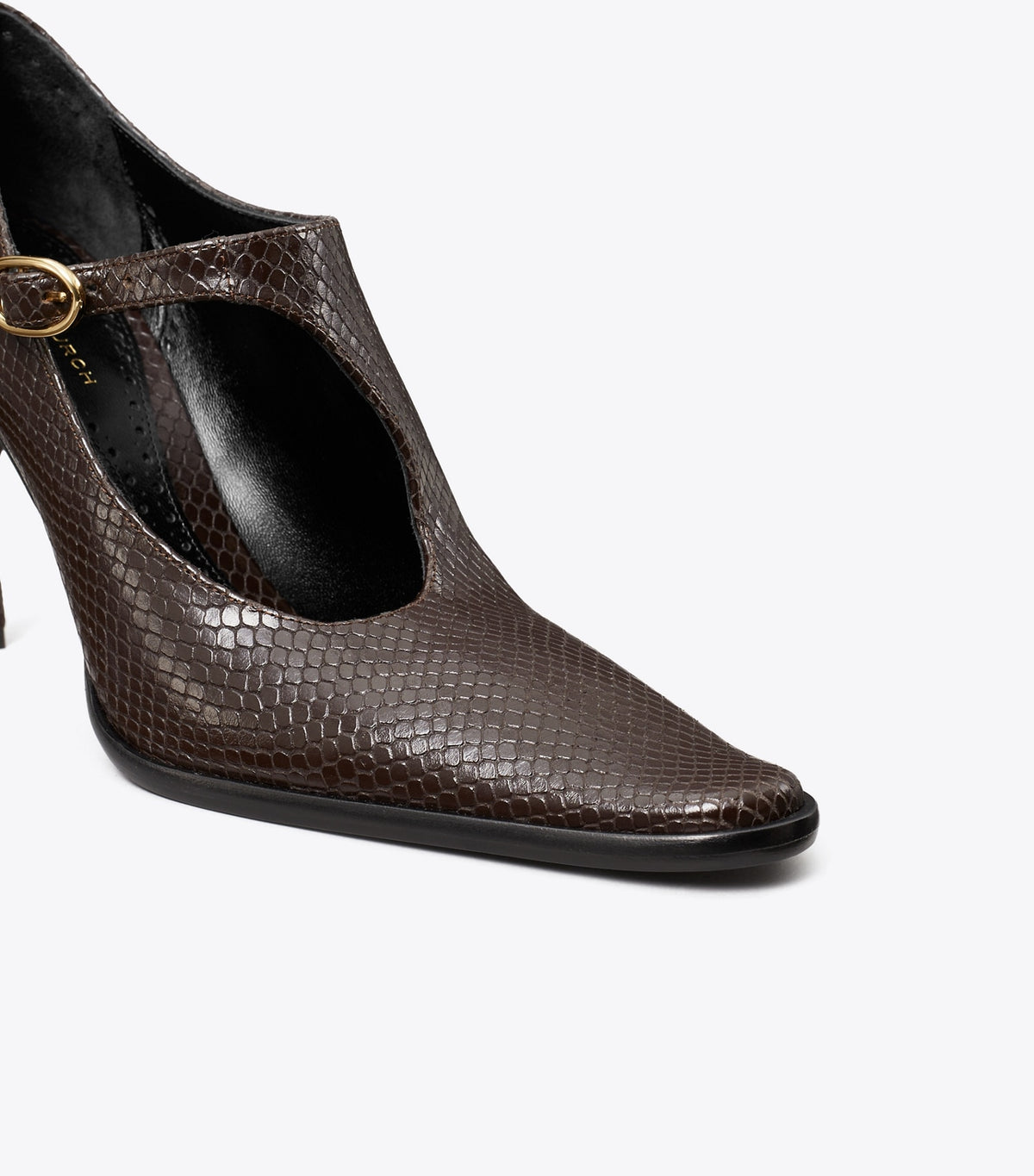 Tory Burch Twisted Heel Monk Strap - Chocolate