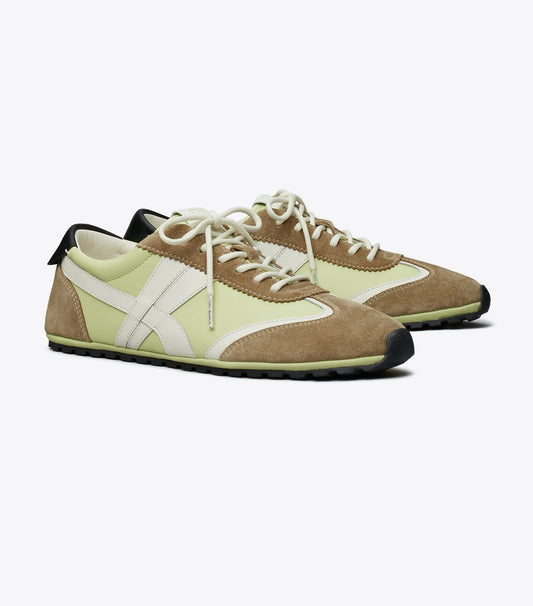 Tory Burch Hank Field Sneaker - Green / Cream / Brown