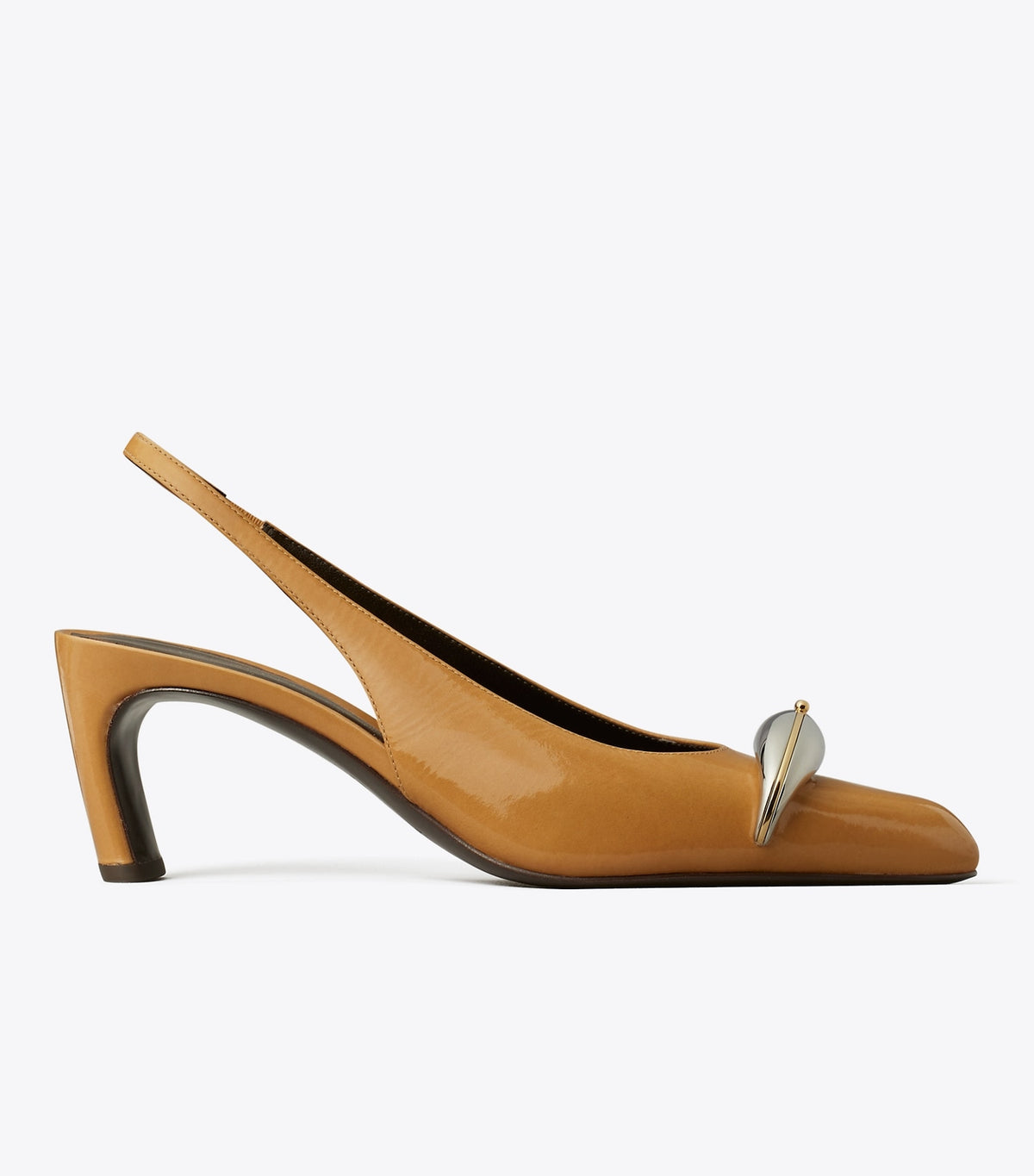 Tory Burch Pierced Slingback Heel - Biscotti / Silver
