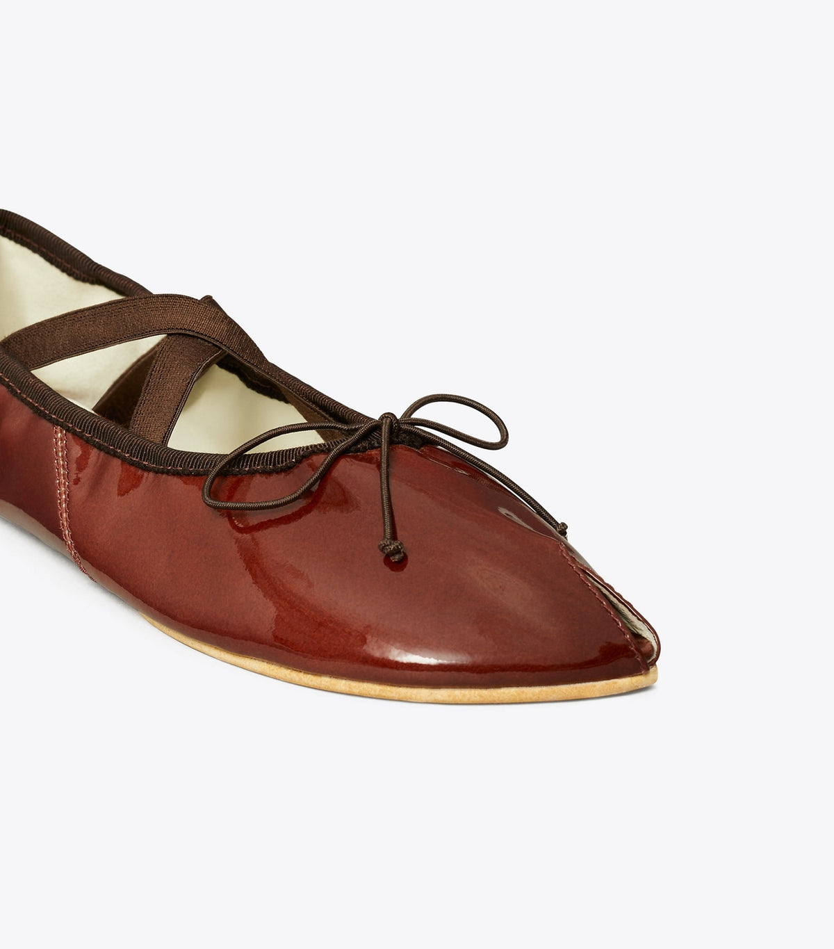 Tory Burch Peep-Toe Mary Jane Ballet - Russet Brown