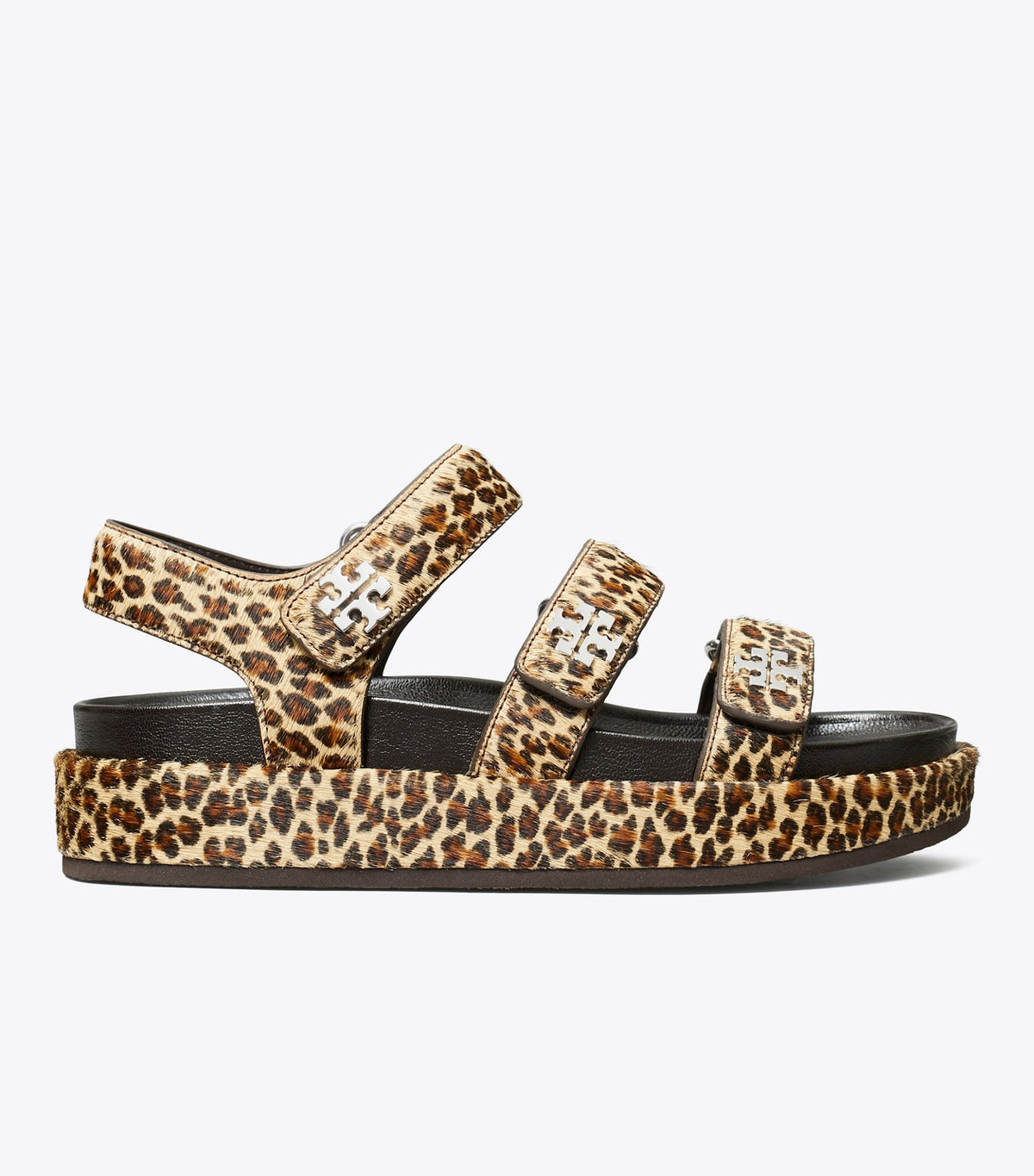 Tory Burch Kira Sport Triple-Strap Sandal - Leopard Multi / Silver