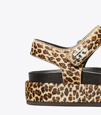 Tory Burch Kira Sport Triple-Strap Sandal - Leopard Multi / Silver