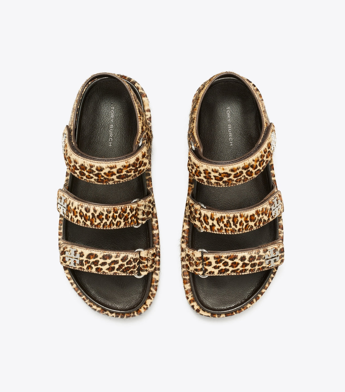 Tory Burch Kira Sport Triple-Strap Sandal - Leopard Multi / Silver