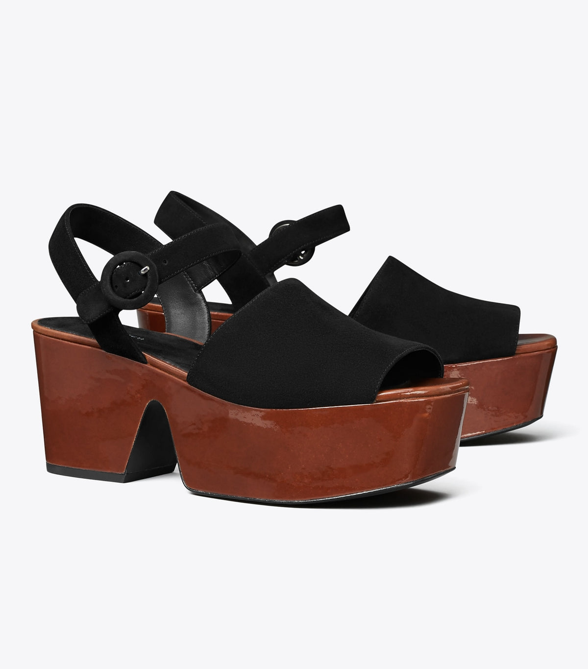 Tory Burch Platform Sandal - Perfect Black / Plum