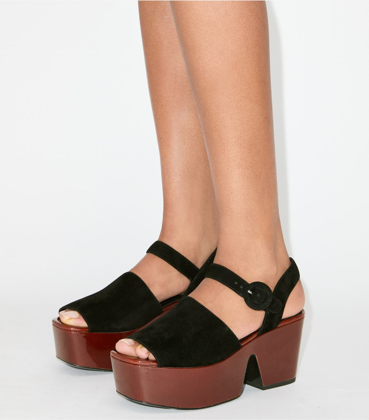 Tory Burch Platform Sandal - Perfect Black / Plum