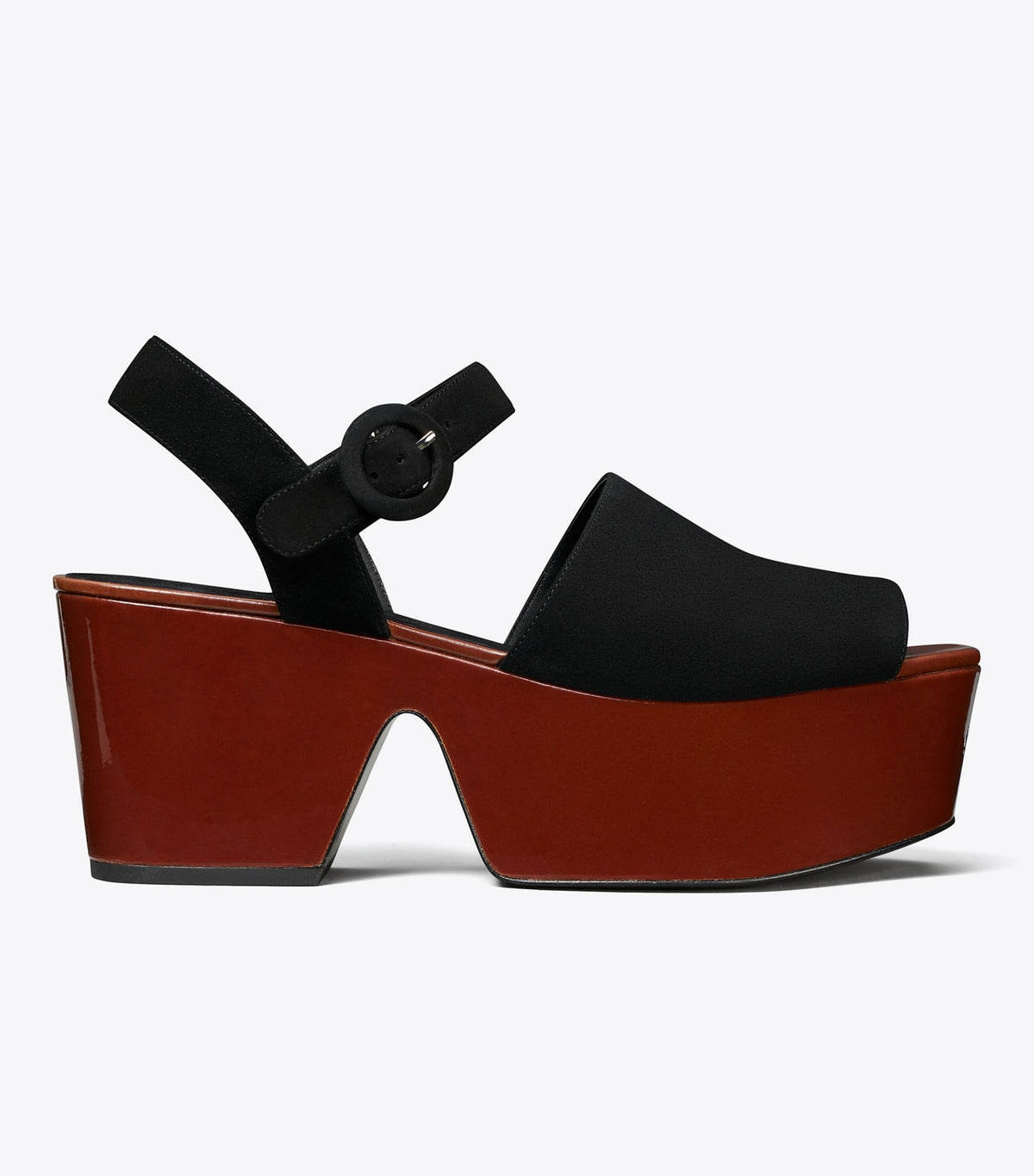 Tory Burch Platform Sandal - Perfect Black / Plum
