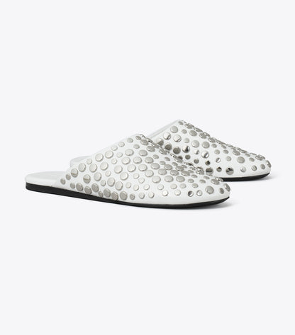 Tory Burch Studded Mule - Cloud / Silver