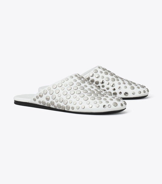 Tory Burch Studded Mule - Cloud / Silver