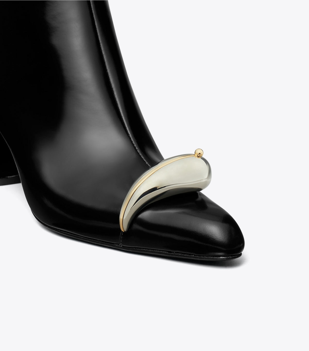 Tory Burch Pierced Heeled Ankle Boot - Perfect Black / Silver