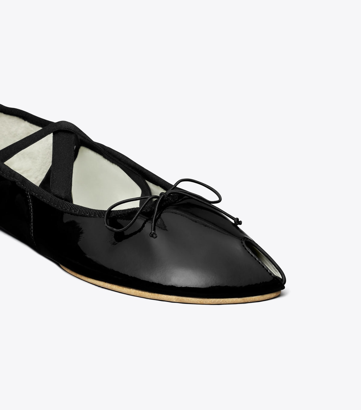 Tory Burch Peep-Toe Mary Jane Ballet - Perfect Black