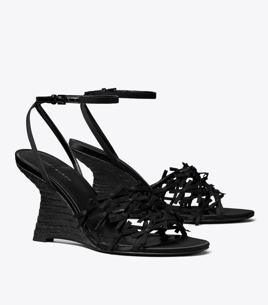 Tory Burch Mini Bow Espadrille Wedge - Perfect Black / Perfect Black