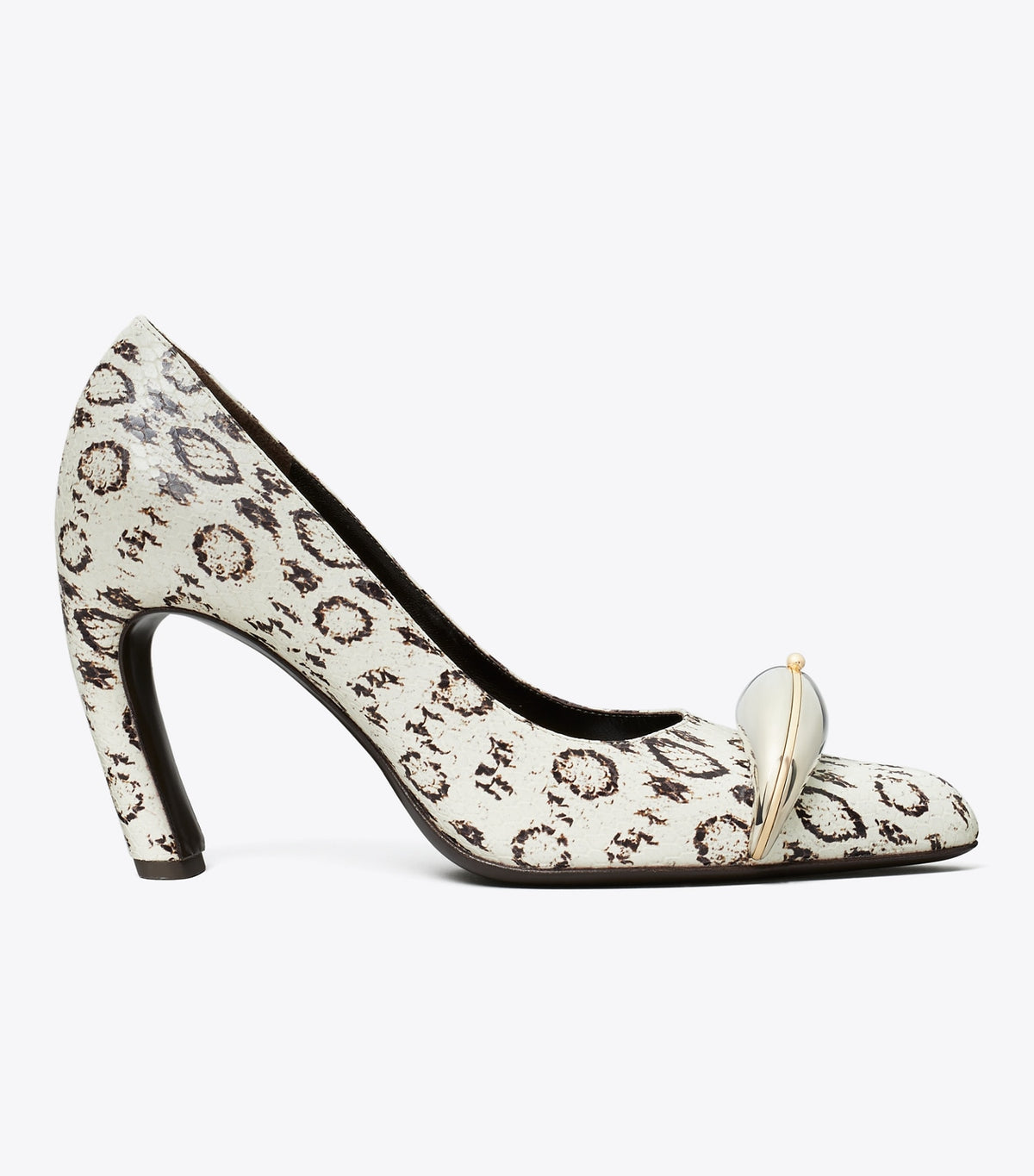 Tory Burch Pierced Pump - Black / White Roccia / Silver