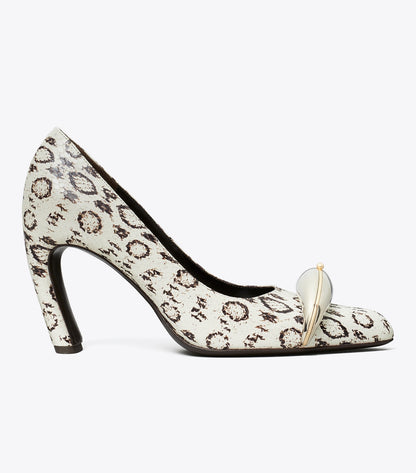Tory Burch Pierced Pump - Black / White Roccia / Silver