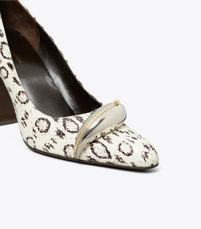 Tory Burch Pierced Pump - Black / White Roccia / Silver