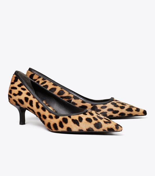 Tory Burch Double T Buckle Low-Heeled Pump - Classic Leopard