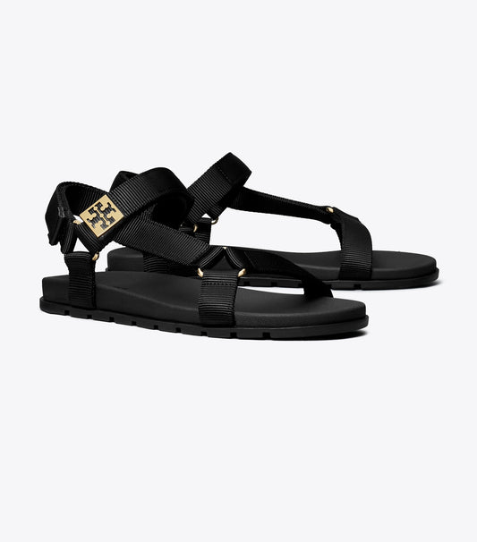 Tory Burch Mellow Trail Sandal - Perfect Black / Gold
