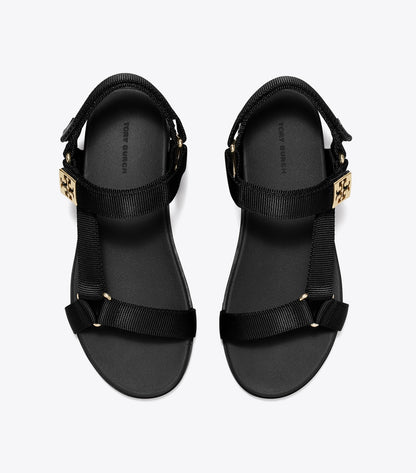 Tory Burch Mellow Trail Sandal - Perfect Black / Gold