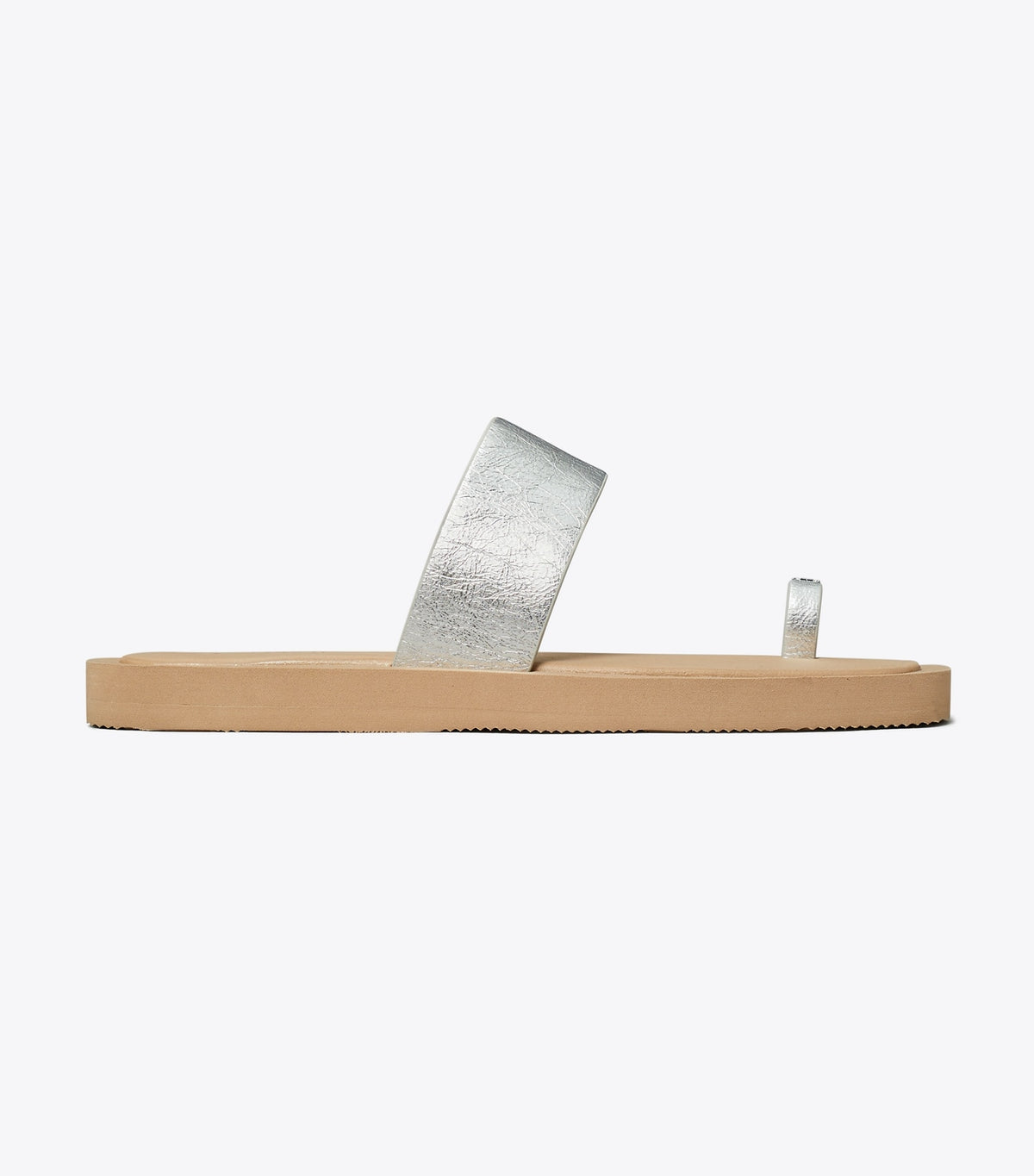 Tory Burch Toe Ring Slide - Silver / Chanterelle Mushroom
