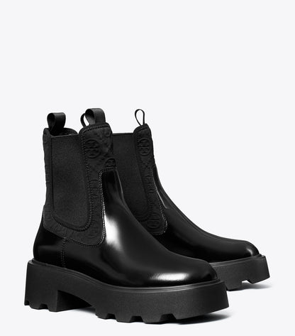 Tory Burch T Monogram Chelsea Lug Boot - Perfect Black