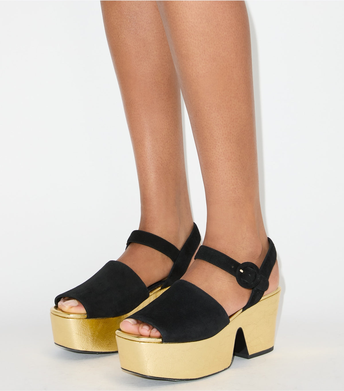 Tory Burch Platform Sandal - Perfect Black / Champagne