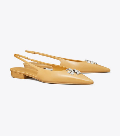 Tory Burch Eleanor Slingback Flat - Honeycomb Tan