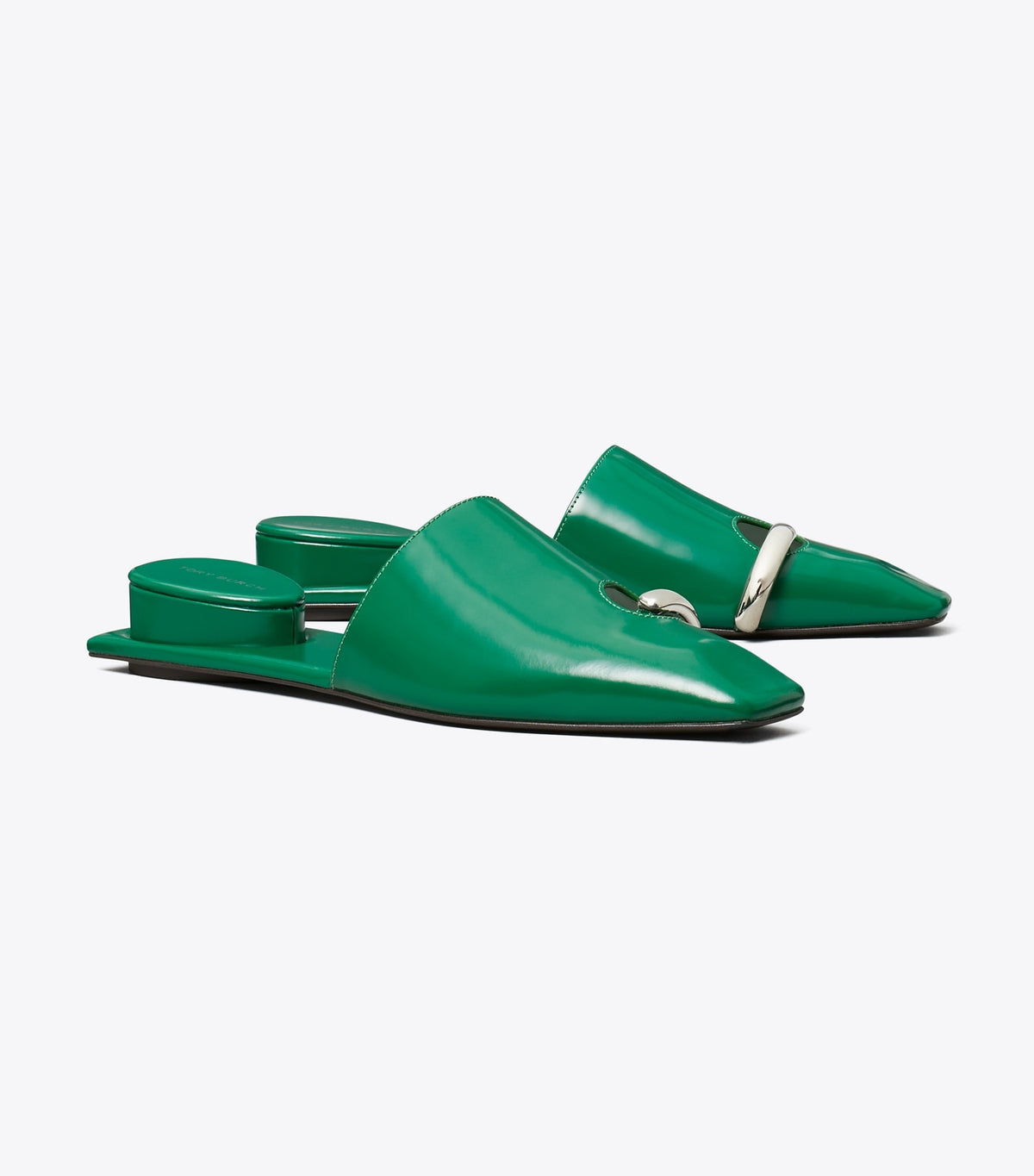 Tory Burch Pierced Mule - Grass / Silver