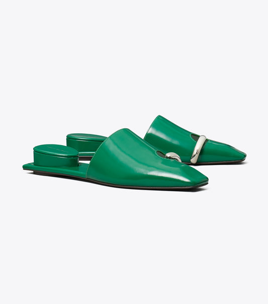 Tory Burch Pierced Mule - Grass / Silver