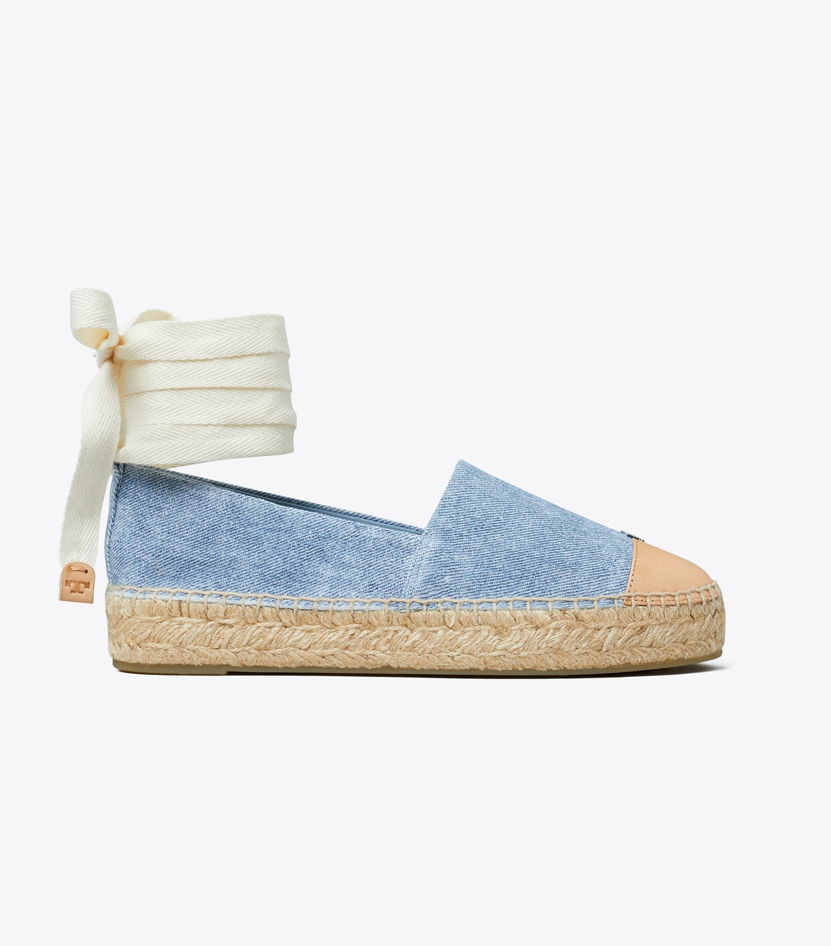 Tory Burch Cap-Toe Espadrille - Blue Cloud / Brushed Almond