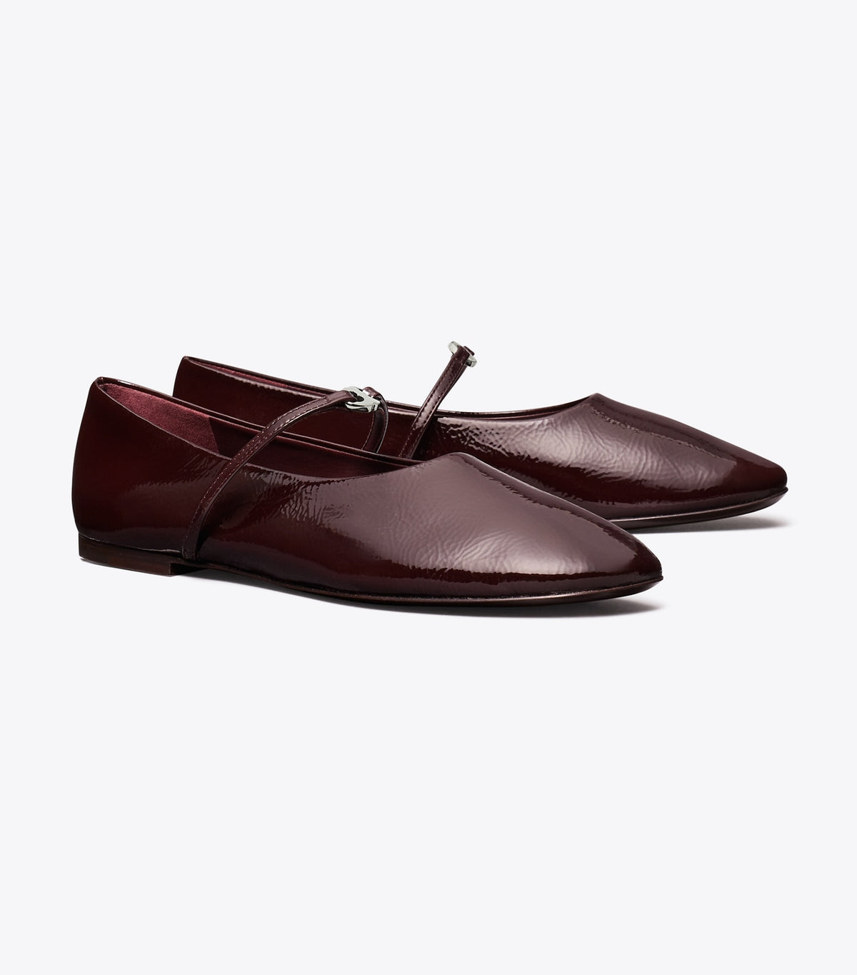 Tory Burch Gemini Link Mary Jane - Plum / Silver