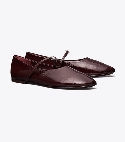Tory Burch Gemini Link Mary Jane - Plum / Silver