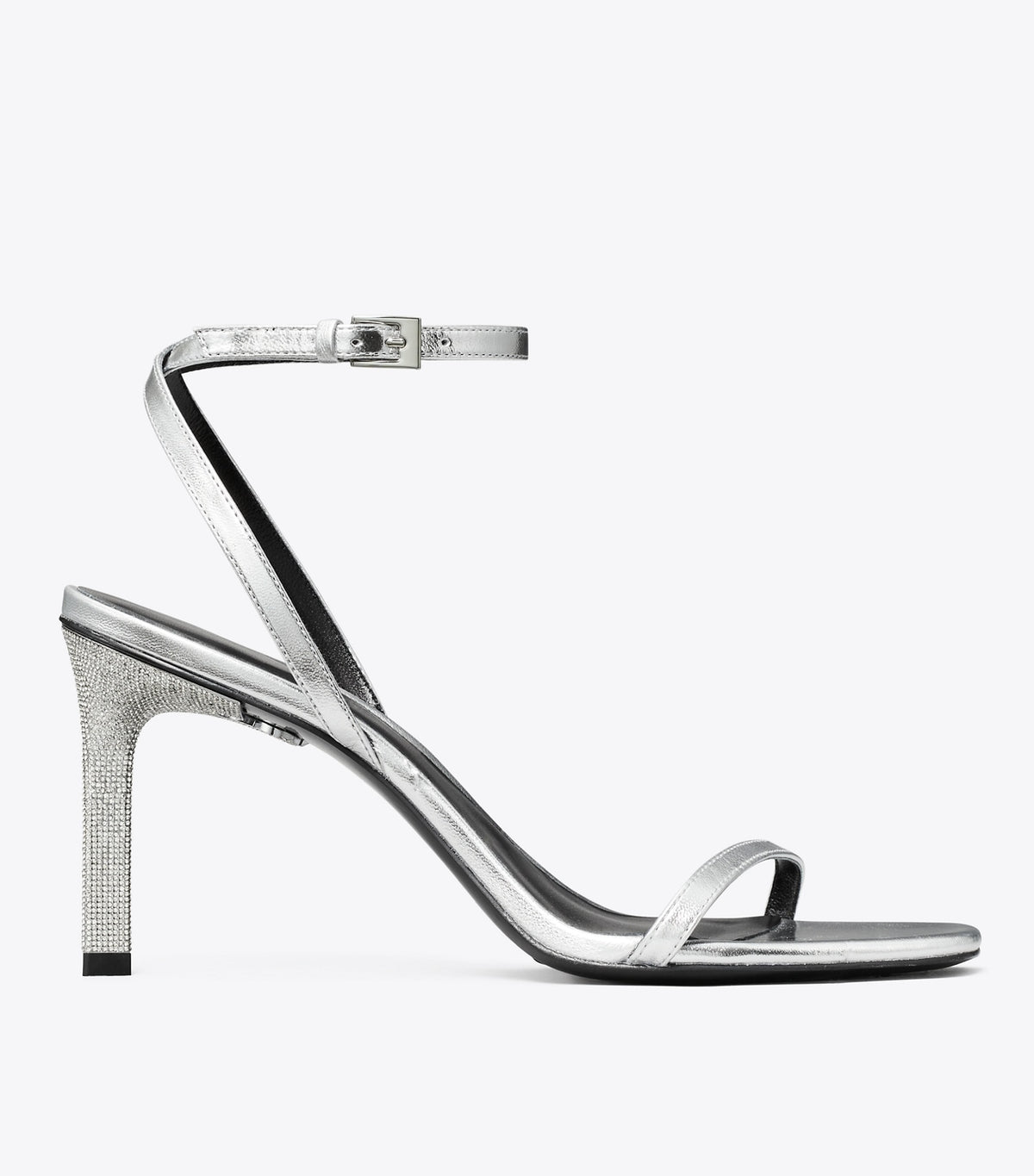 Tory Burch Pavé Heeled Sandal - Silver