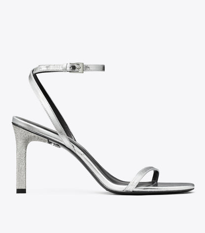 Tory Burch Pavé Heeled Sandal - Silver