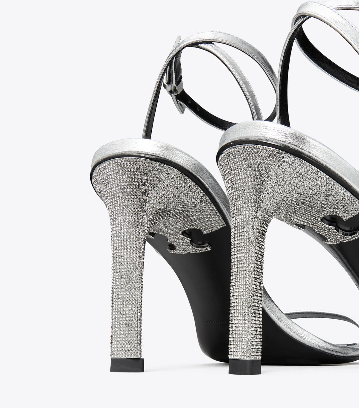 Tory Burch Pavé Heeled Sandal - Silver