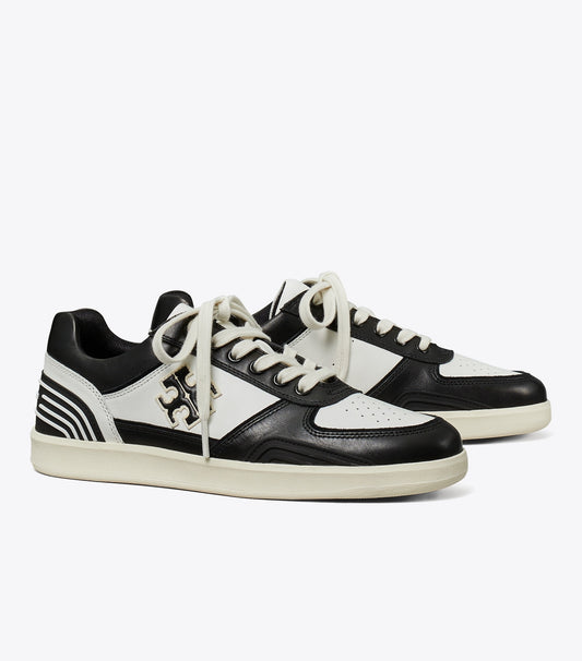 Tory Burch Clover Court Sneaker - White / Perfect Black