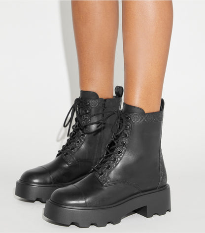 Tory Burch T Monogram Lug Boot - Perfect Black